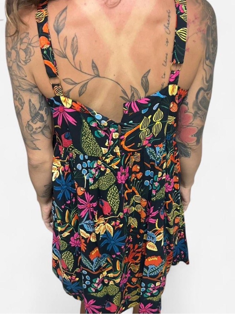 Patti Dress - Black Neon Floral - Naturallife, Size: Small